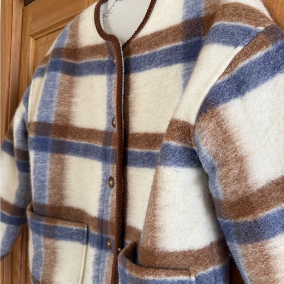 Sezane Sari Jacket - teddy plaid reversible - size 6 - Picture 9 of 12